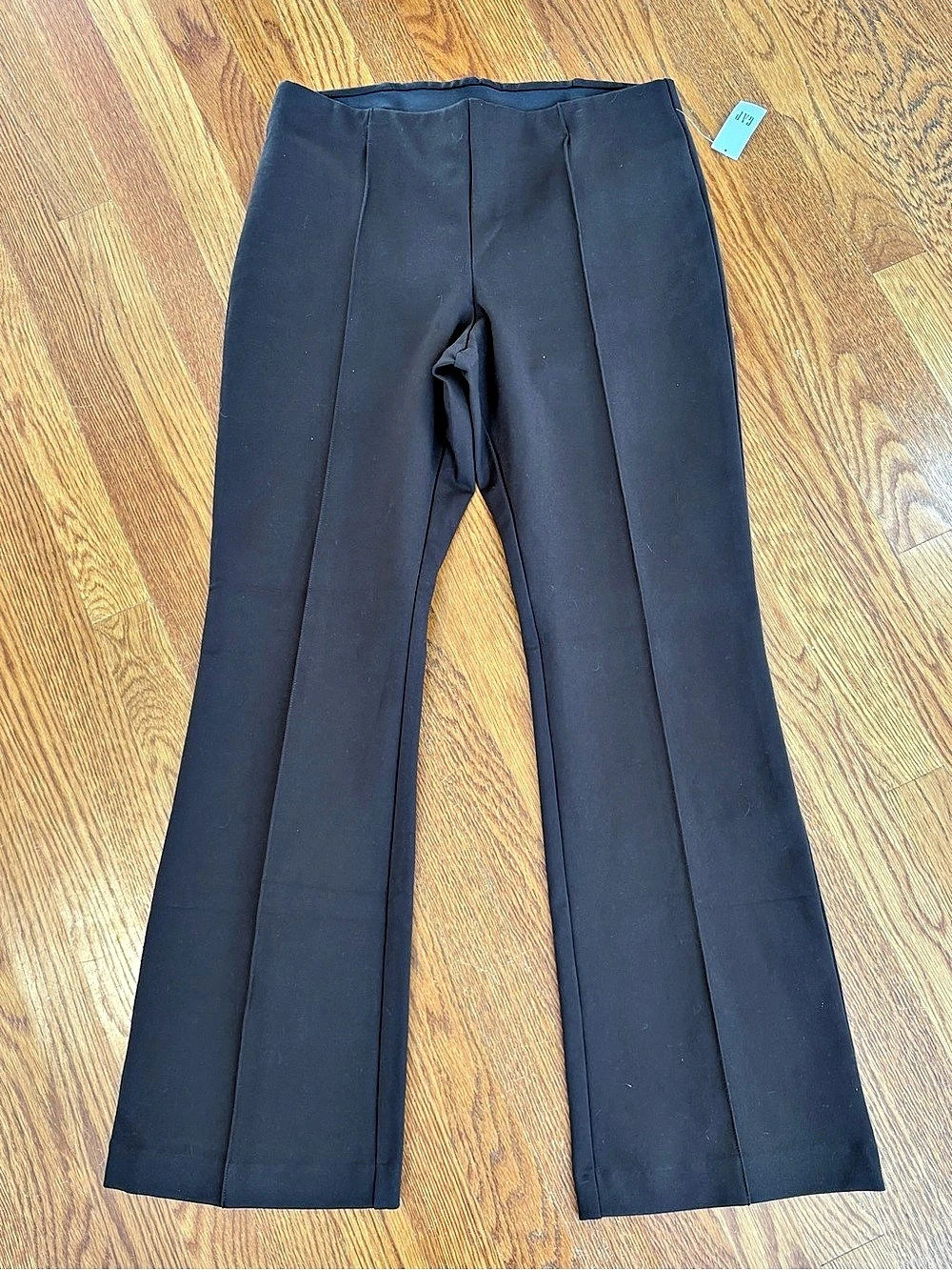 Chocolate Brown business Wide Leg Trousers GAP Pull On Pants Size L NWT fall